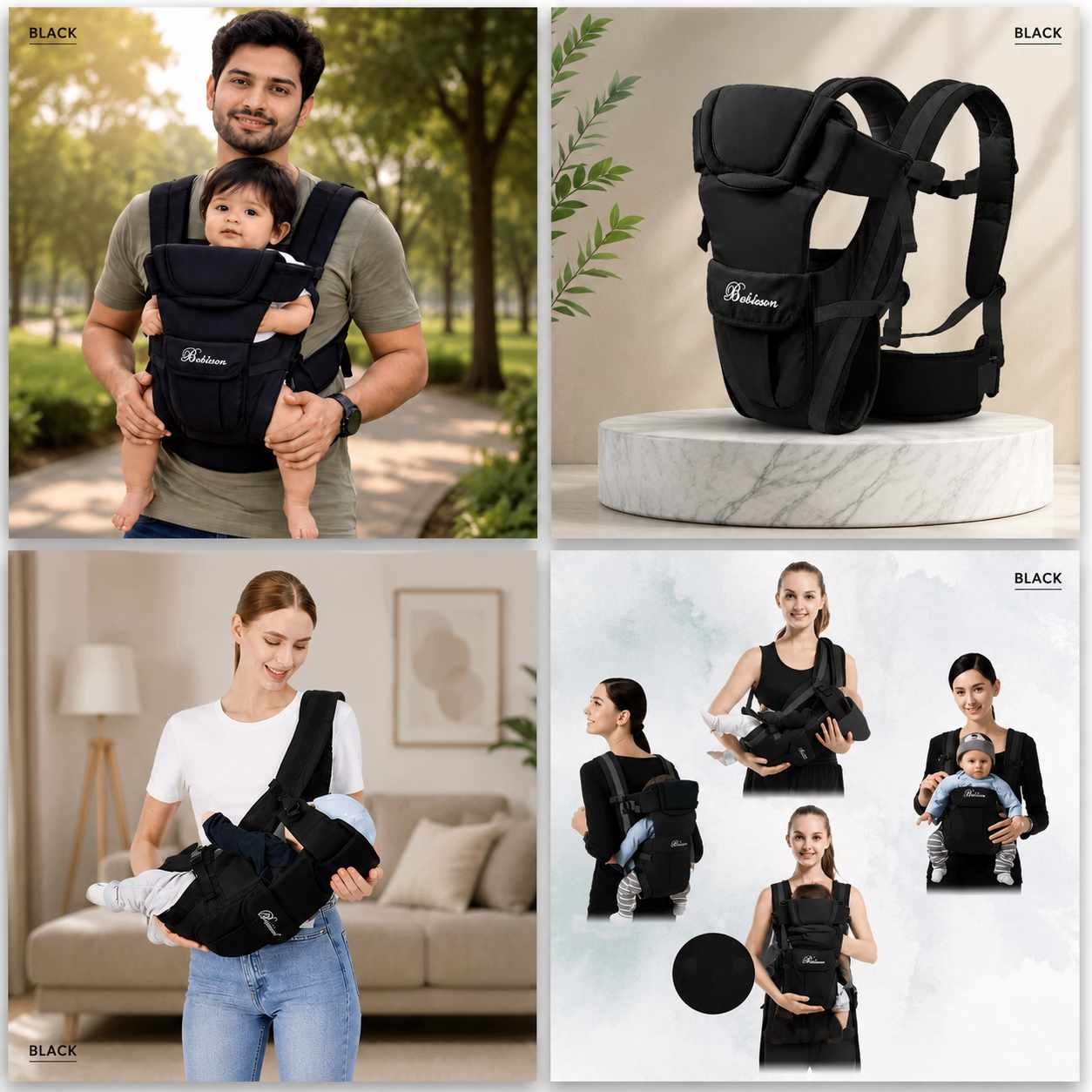 BitBiya Premium 4-in-1 Baby Carrier Bag | 0-3 Years | Up to 16KG | Ergonomic & Comfortable